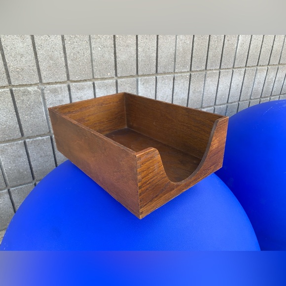 Mid Century Vintage Carver Finger Jointed Solid Oak Desk File Box - Picture 9 of 16